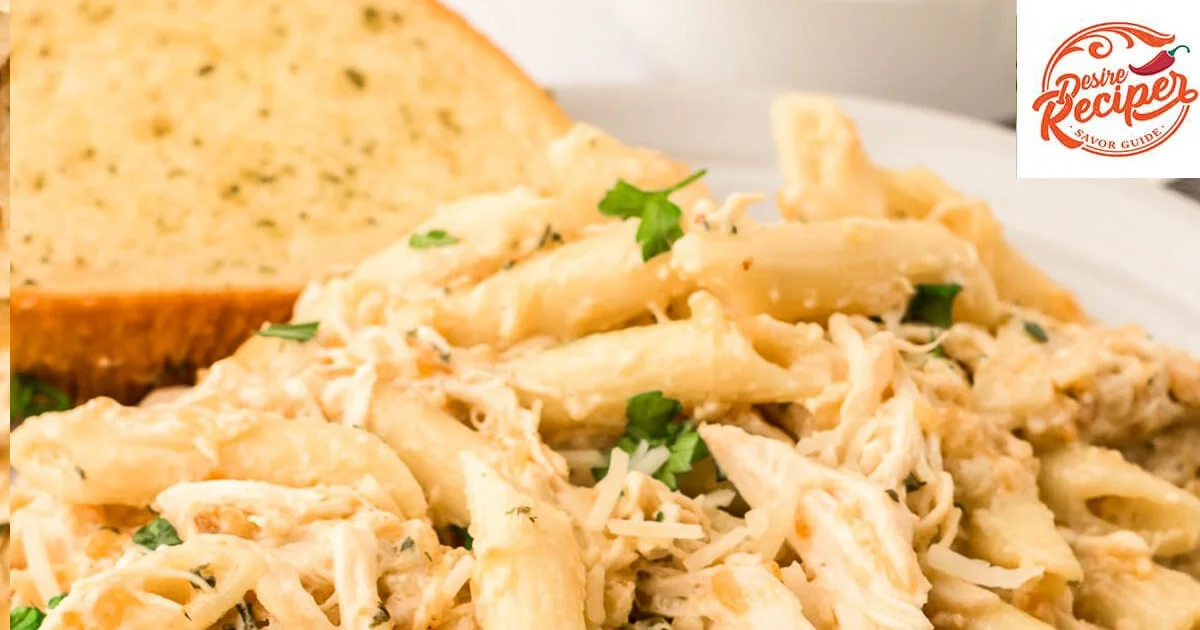 Crockpot Garlic Parmesan Chicken Pasta